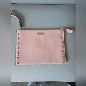 New York & Company Blush Pink Studded Wristlet Clutch